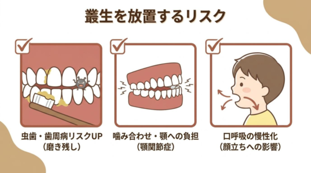 子どもの叢生をそのまま放置するリスクと将来への影響