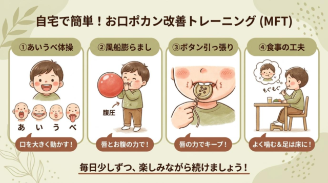 自宅でできる！お口ポカン改善トレーニング（MFT）と予防習慣